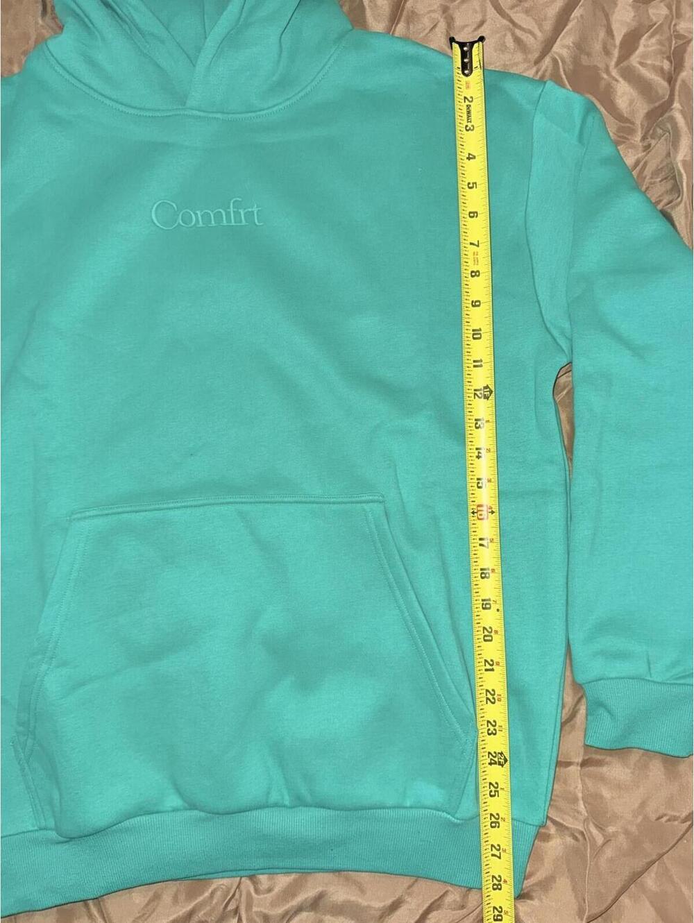 Comfrt Signature Hoodie Aqua Unisex size M New In Bag Oversized MSRP $120 - Picture 4 of 11